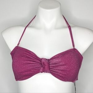 NWT BCBGeneration Berry pink purple shimmer bikini top M